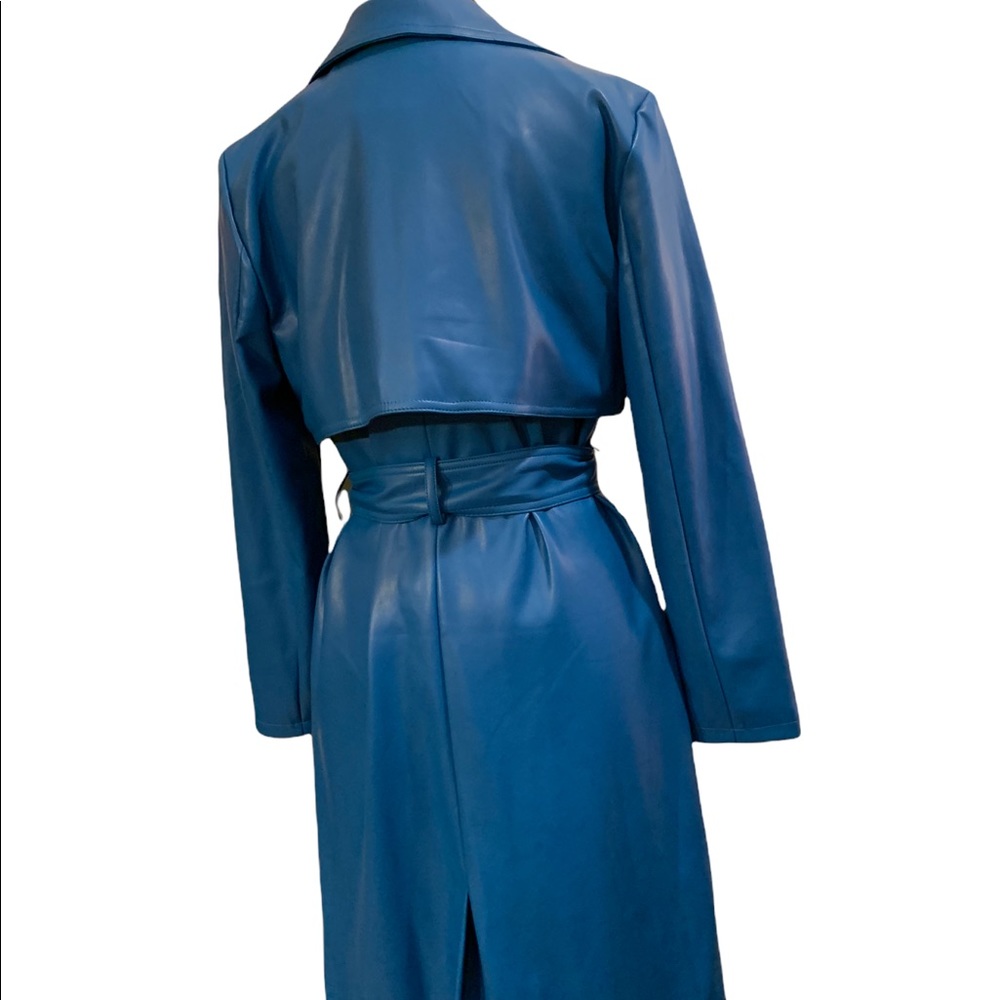 INC International Concepts Blue Trench Coat - Picture 11 of 13